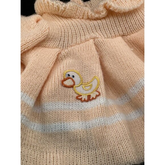 VTG Cabbage Patch Kids Peach Ducky Dress Top Doll CPK Knit Outfit 1983 Coleco - Picture 2 of 10